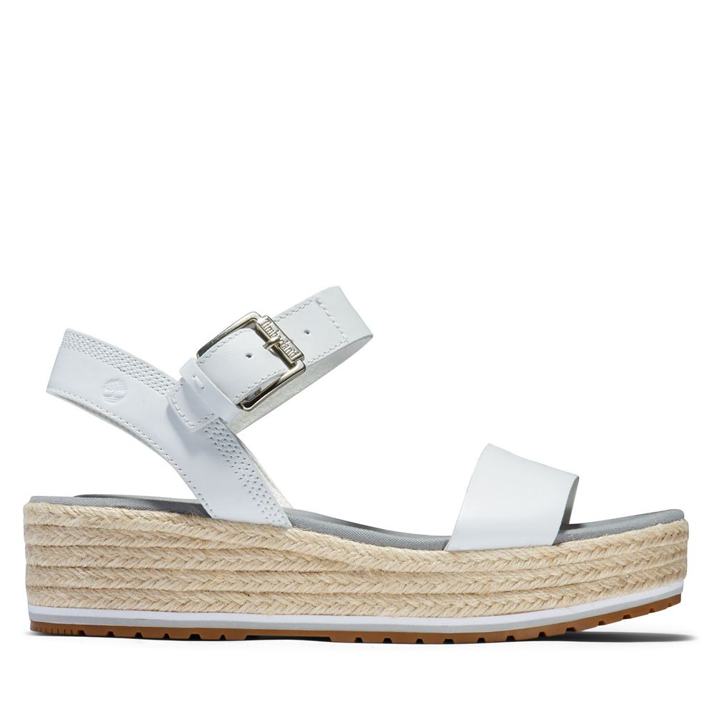 Sandalias Timberland Argentina Mujer - Santorini Sun Ankle Strap - Blancas - ESTQHD-905